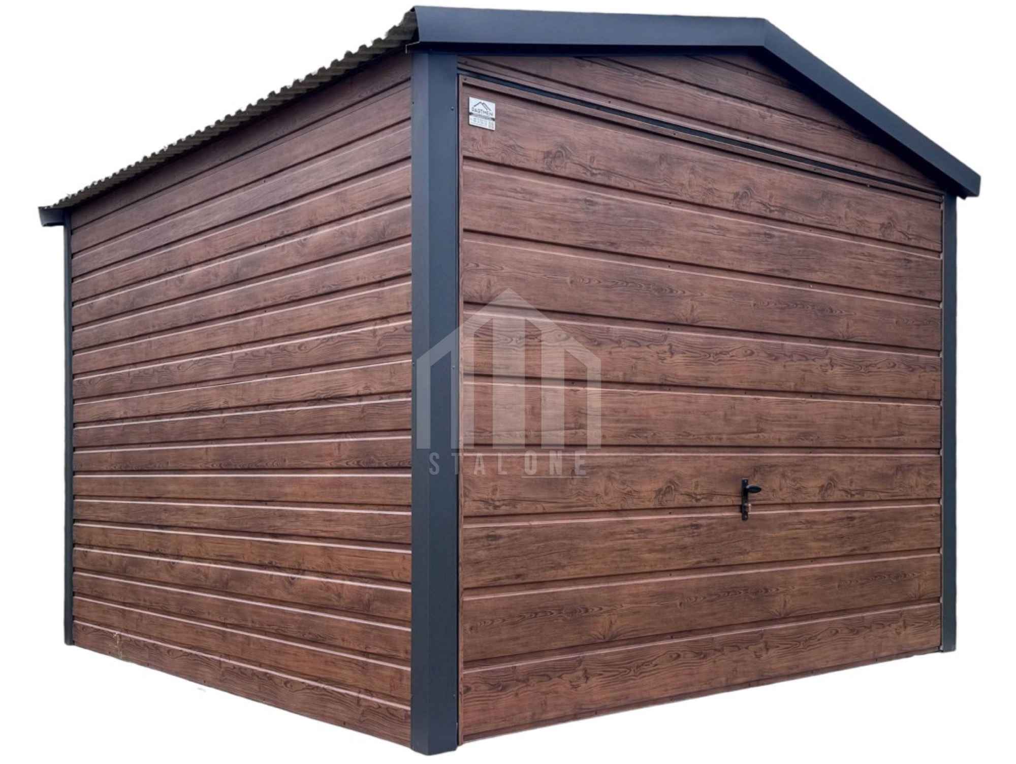 Garaż blaszany 3x3m - brama uchylna - ciemny orzech SO111 Toruń - zdjęcie 1