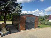 Garaż Blaszany dwuspadowy 4x5 Złoty Dąb + Ciemny Grafit Brama Kędzierzyn-Koźle - zdjęcie 5