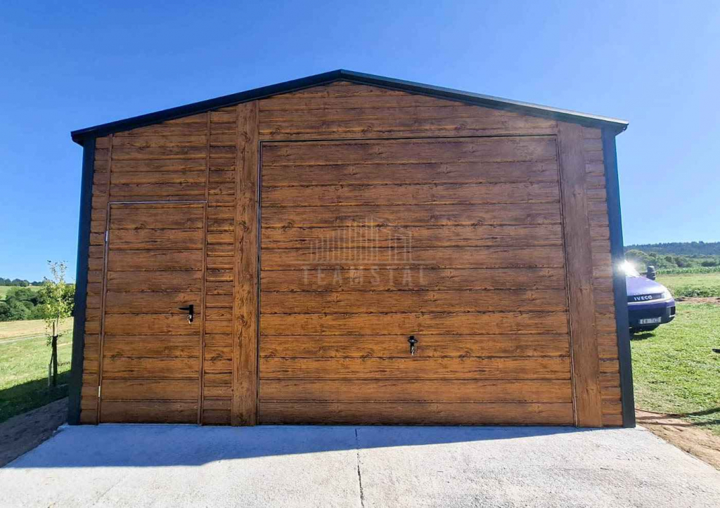 Garaż blaszany 5x6m - brama uchylna drzwi 2x okno rynny dach TS1177 Kołobrzeg - zdjęcie 4