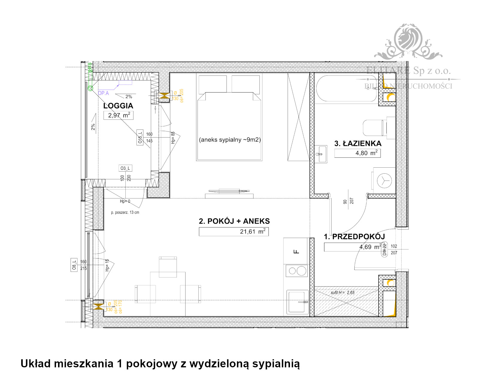Mieszkanie 1 pokojowe 31,22m2 z loggią /Powstańców Śląskich Wrocław - zdjęcie 4