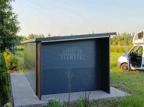 Garaż ocieplany z płyty 5,5x3m wiata 1m + dekor z lameli brama  TS1240 Siedlce - zdjęcie 3