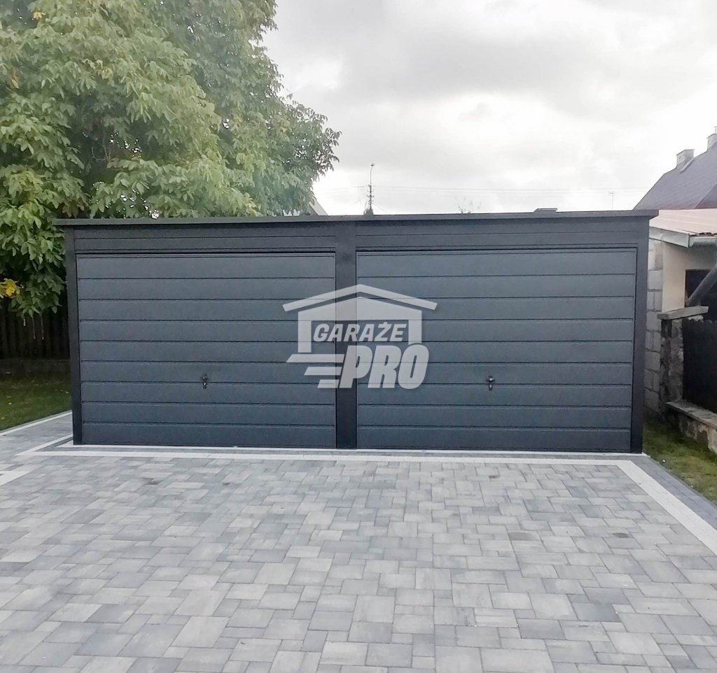 Garaż blaszany 6x5  Brama uchylna x2  antracyt spad w tył  GP124 Nowogard - zdjęcie 2