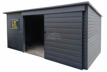 Schowek - domek ogrodowy 5,5x2,5m drzwi przesuwne okno  dach TS1167