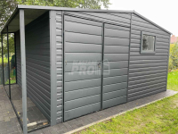 Domek Ogrodowy 4x4  + wiata antracyt drzwi 2x okno dwuskrzydłowe GP236 Słupsk - zdjęcie 6
