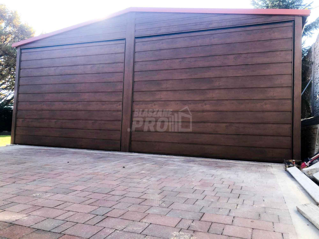 Garaż blaszany 6x6 2x Brama drzwi drewnopodobny Dach dwuspadowy GP111 Miastko - zdjęcie 6