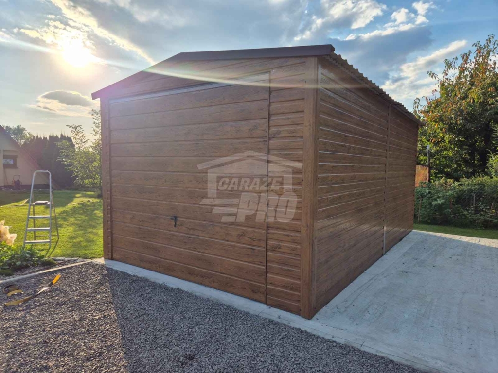 Garaż blaszany 3,5x6m Brama uchylna automat  blachodachówka Dach GP673 Olsztyn - zdjęcie 4