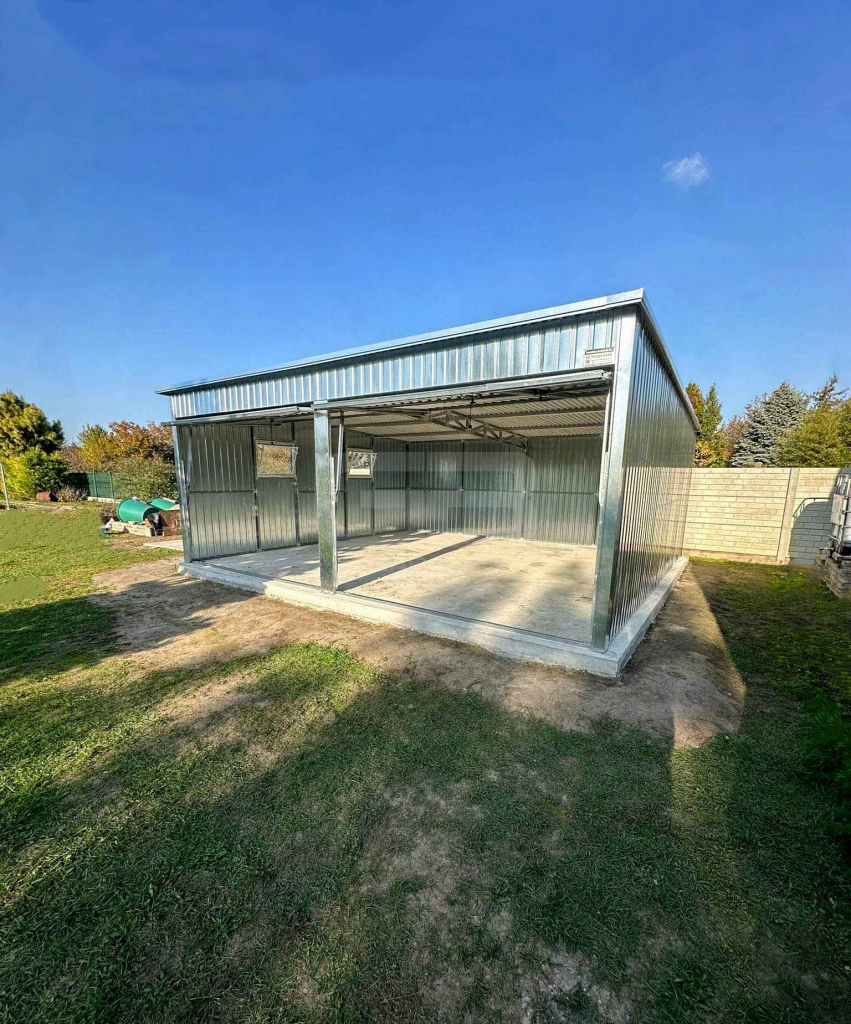 Garaż blaszany 6x6m - 2x brama uchylna 2x okno drzwi ocynk dach GB181 Kołobrzeg - zdjęcie 3