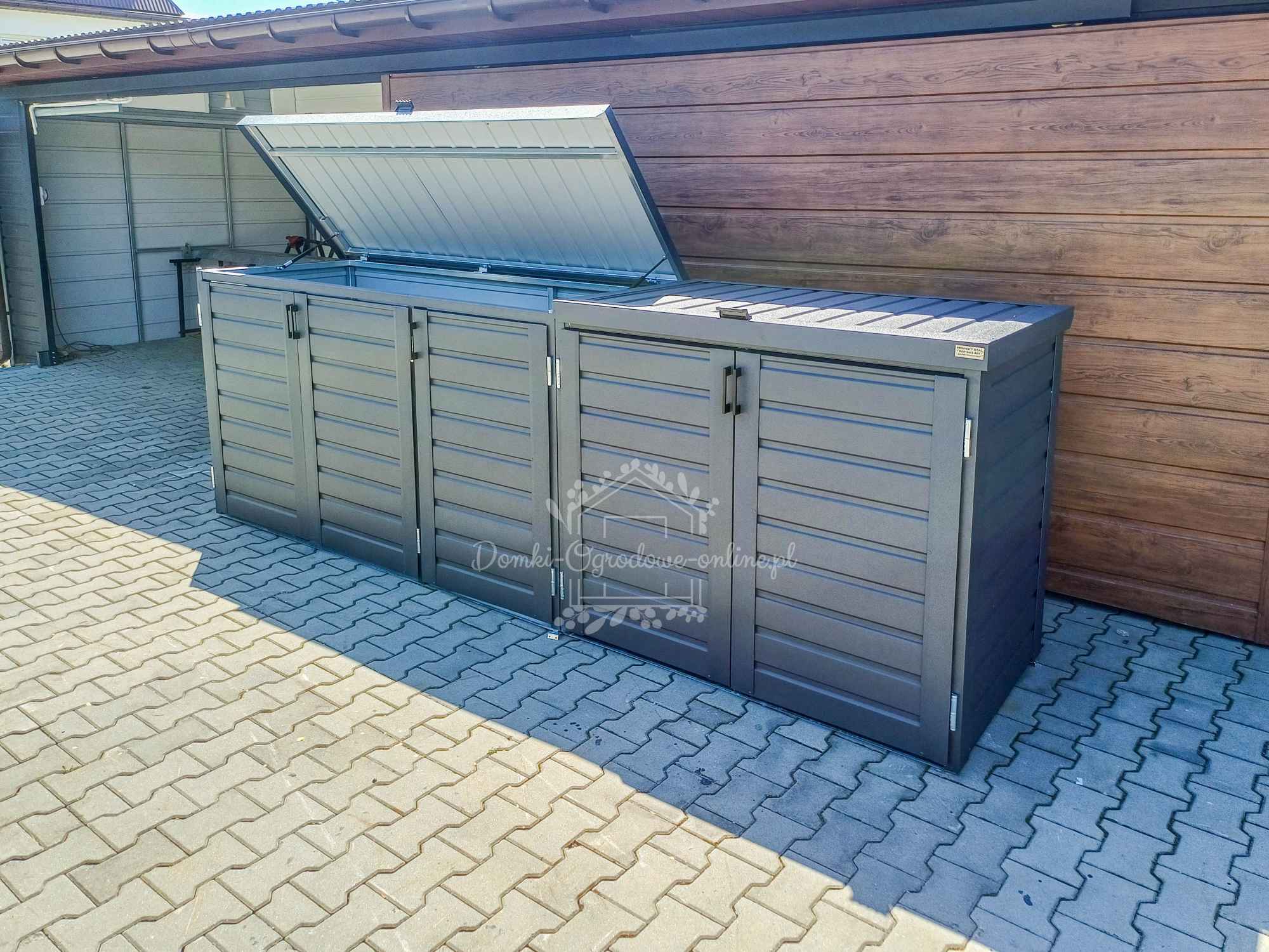 Zabudowa koszy na śmieci wiata 345x80x120 cm 5x240L antracyt ID871 Piła - zdjęcie 2