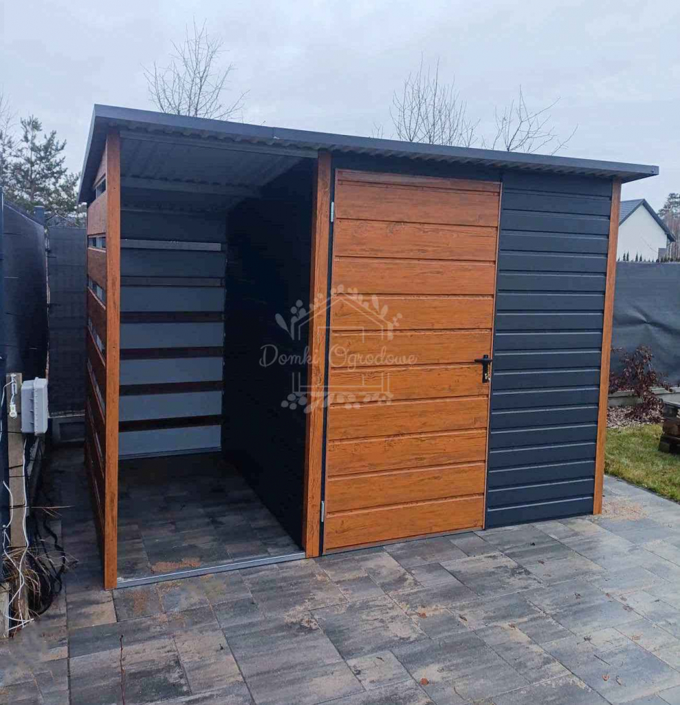 Schowek - domek ogrodowy 2x2m + wiata 1m okno - antracyt  ID895 Elbląg - zdjęcie 5
