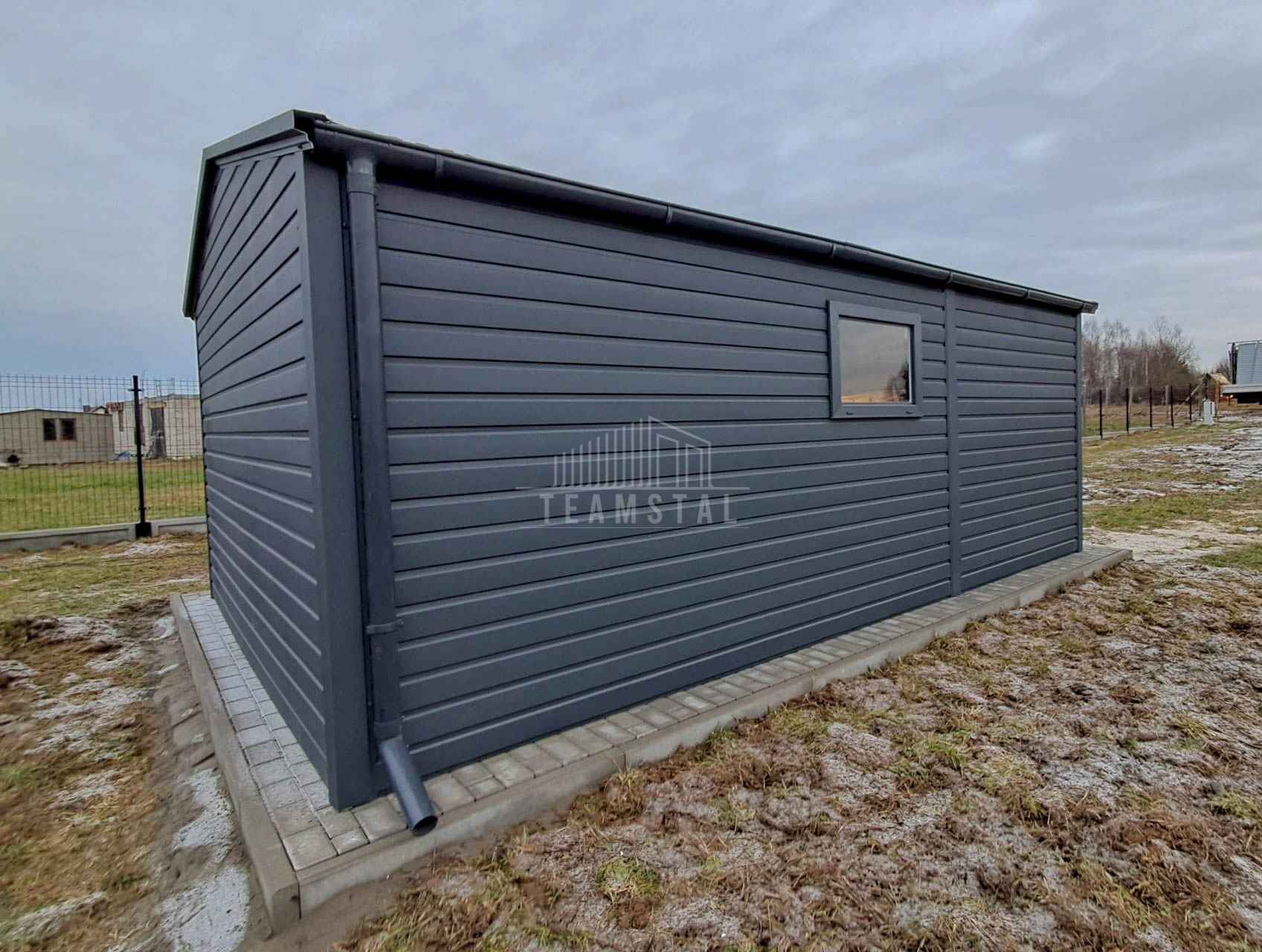 Garaż blaszany 4x7m - brama uchylna okno rynny dach dwuspadowy TS1067 Radom - zdjęcie 2