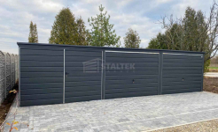 Garaż blaszany 9,4X5m – 2xbrama uchylna – brama dwuskrzydłowa ST232 Malbork - zdjęcie 2