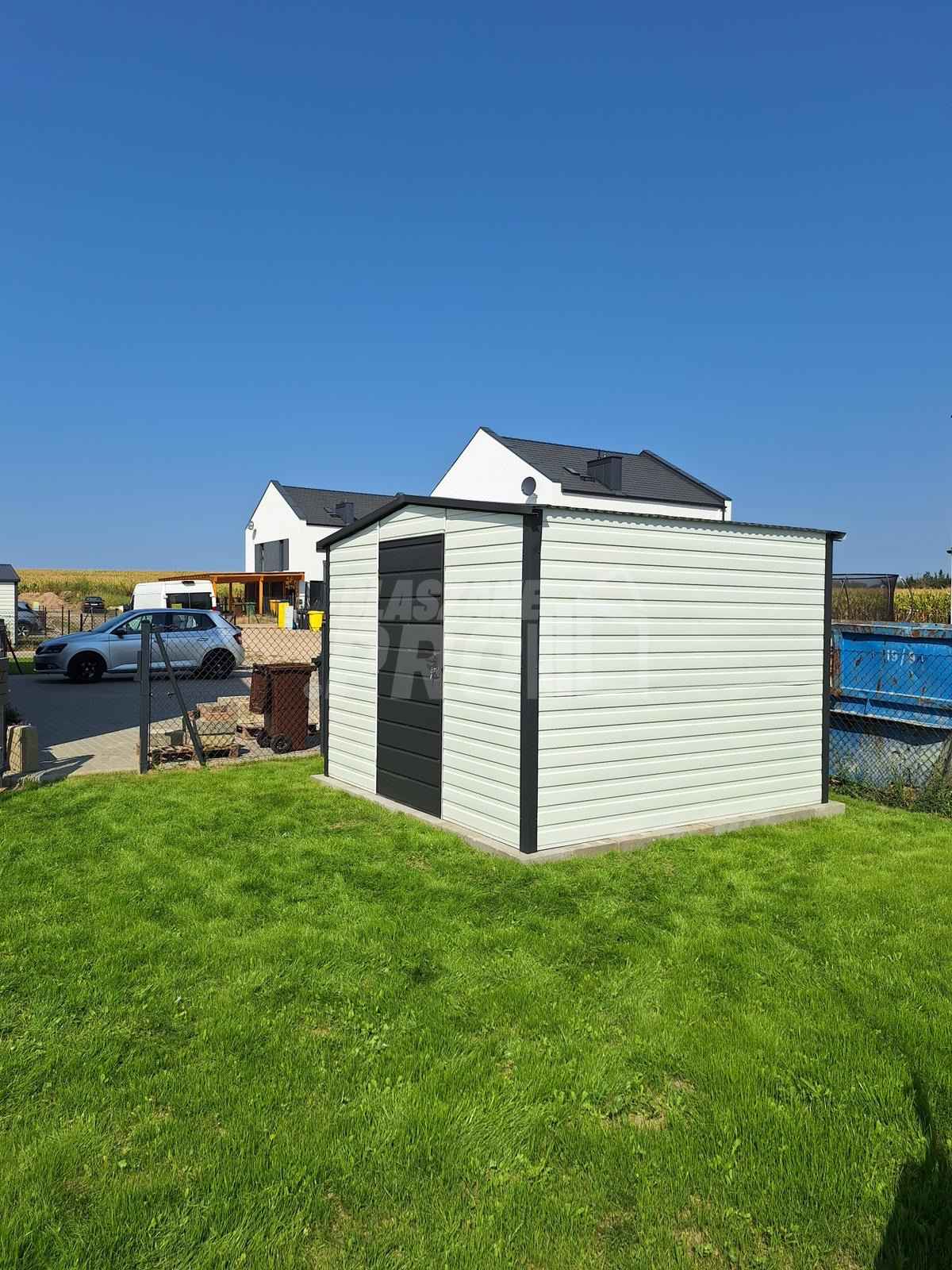 Schowek  Domek ogrodowy  3x3m antracyt - biały - dach dwuspadowy GP456 Bełchatów - zdjęcie 2