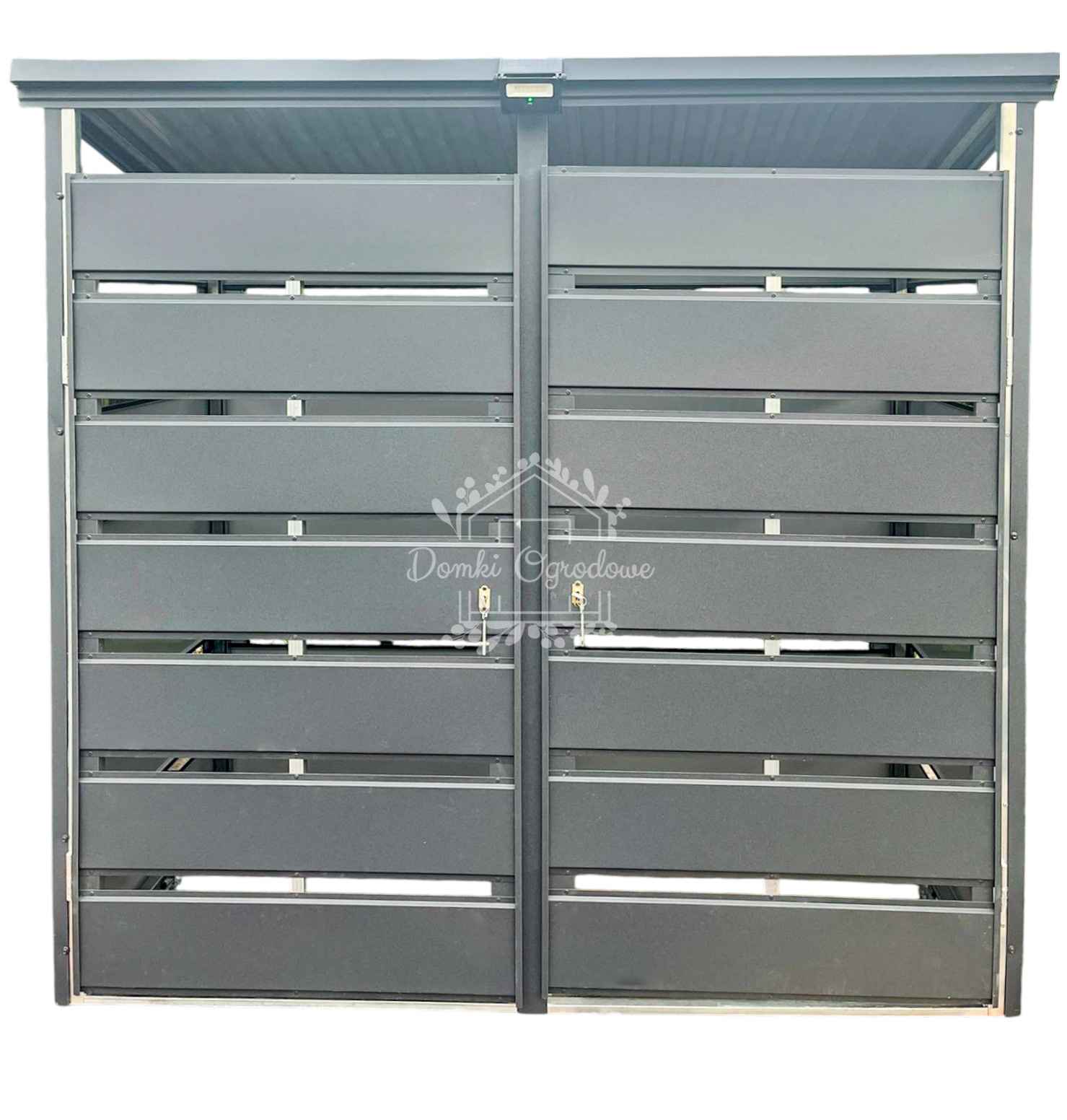 Wiata śmietnikowa 2x1m 2x drzwi - zabudowana panelami Antracyt  GP585 Bydgoszcz - zdjęcie 1