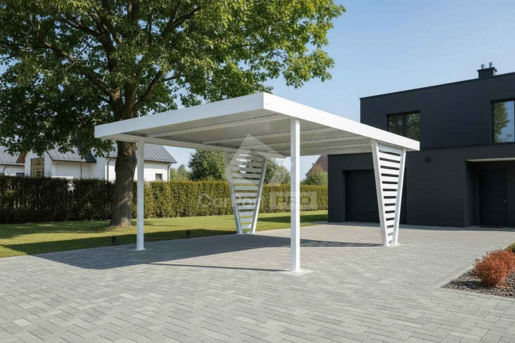 Carport V PREMIUM 4,8x5m Wypełnienie panelami Wiata samochodowa CP160 Żary - zdjęcie 3