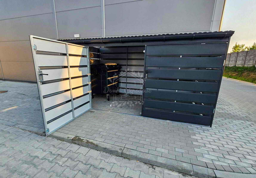 Wiata śmietnikowa  Schowek 4x2m   panele  Antracyt  rynny ID848 Ostrowiec Świętokrzyski - zdjęcie 3