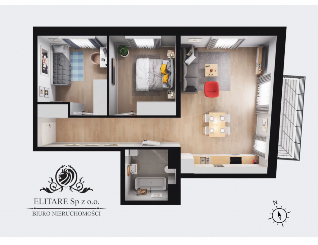 Mieszkanie  3pok, 58,67m2 z balkonem/ Krzyki, Brochów, Wrocław Wrocław - zdjęcie 10