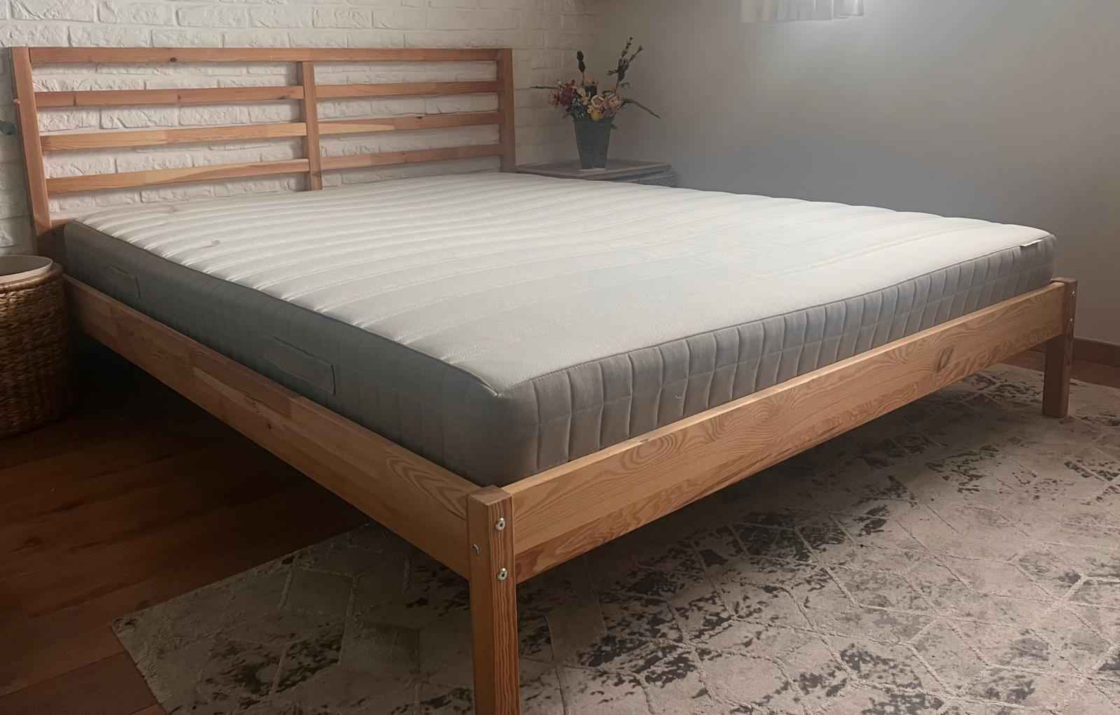 TARVA rama łóżka, sosnaLuröy, 160x200 cm - IKEA + materac Palędzie - zdjęcie 1