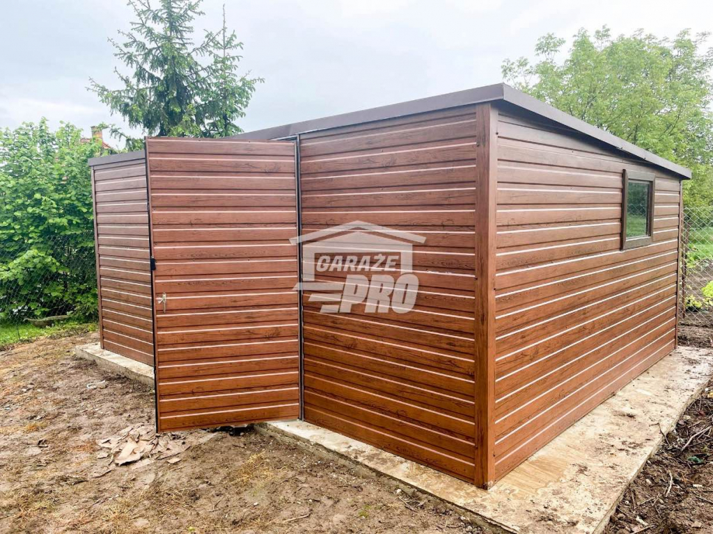 Domek ogrodowy Garaż  6x4m   drewnopodobny Dach spad w tył GP125 Białogard - zdjęcie 2