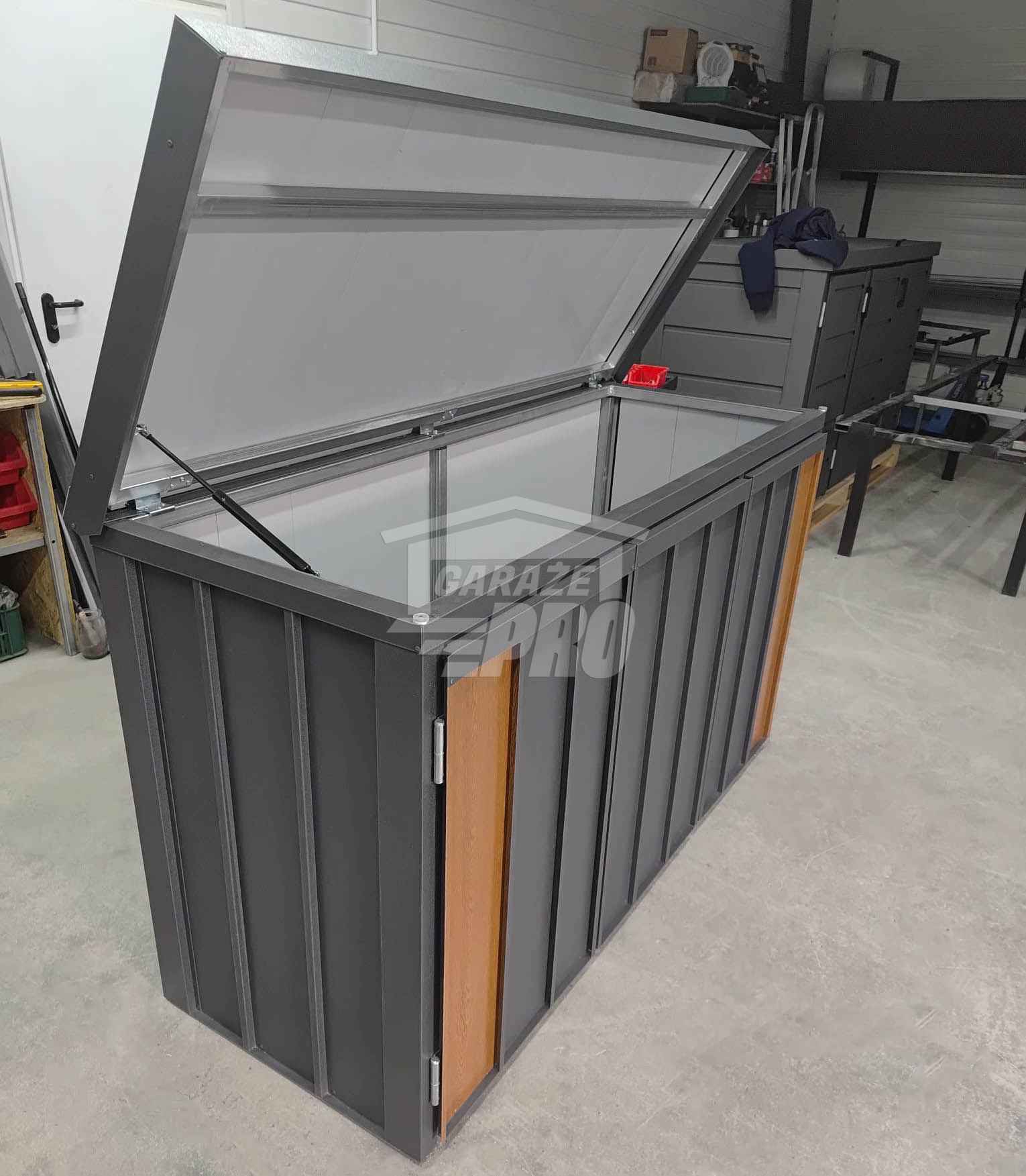 Zabudowa koszy na śmieci wiata obudowa 177x65x110 cm 3x120L GP710 Hajnówka - zdjęcie 2