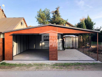 Garaż blaszany 4x6 + wiata 3m drewnopodobny Dach dwuspadowy GP88 Bochnia - zdjęcie 9