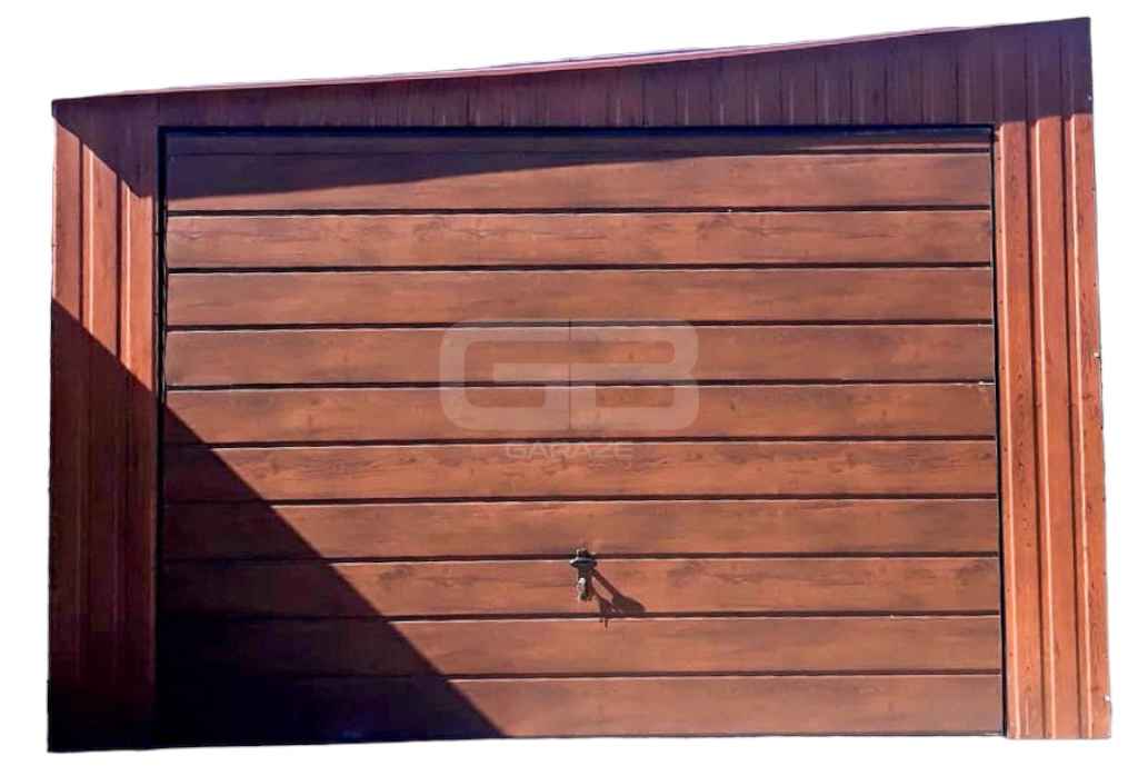 Garaż blaszany 3,5x5 Brama uchylna - kolor drewnopodobny  GB131 Chodzież - zdjęcie 1