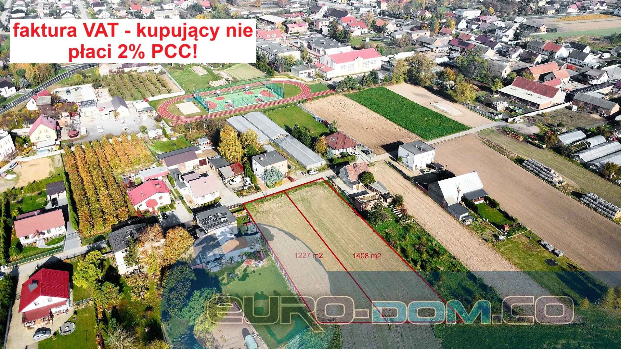 DWIE DZIAŁKI | JERKA, GMINA KRZYWIŃ | ROZMIARY: 1227m2 i 1408m2 Jerka - zdjęcie 1