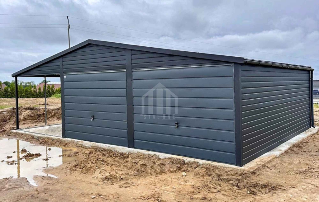 Garaż blaszany 6x6m wiata 3x5m 2x brama 2x drzwi okno rynny SO171 Zamość - zdjęcie 3