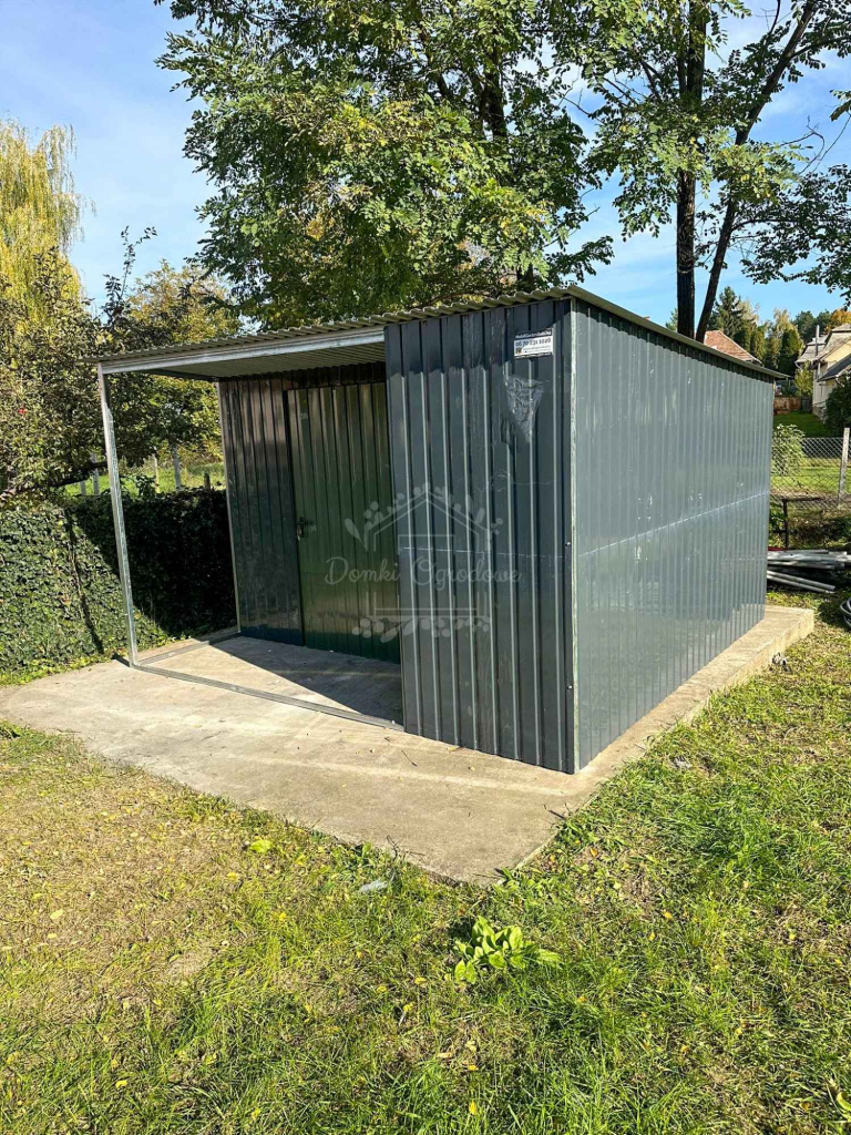 Schowek  Domek ogrodowy 2,5x4m + wiata 1,5m antracyt -spad w tył ID784 Sopot - zdjęcie 2