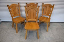 stół rozkładany i 4 krzesła - komplet z drewna dębowego - jak nowy Olsztyn - zdjęcie 5