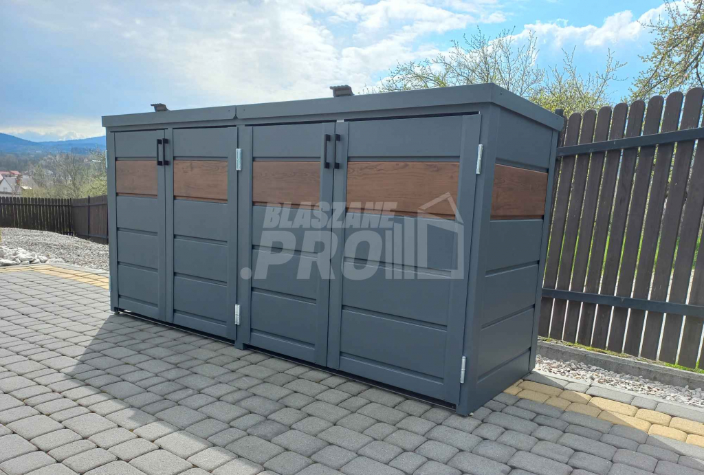 Zabudowa koszy na śmieci wiata śmietnikowa 275x80x120 cm 4x240L GP337 Bełchatów - zdjęcie 2