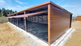 Garaż blaszany 18x5m 6x brama uchylna 2x drzwi rynna spad ST234 Września - zdjęcie 8