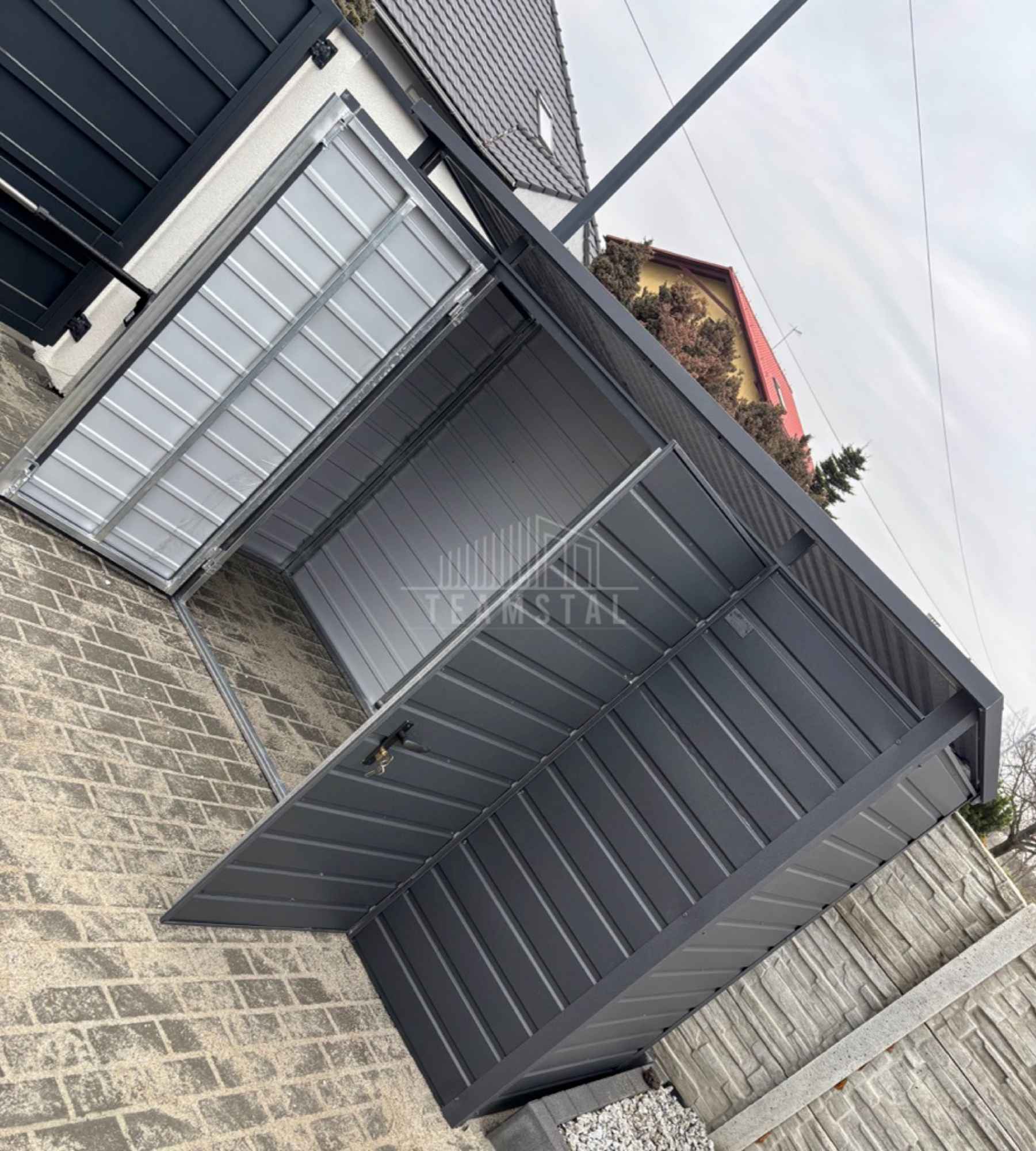 Szafa ogrodowa - schowek - 3,5x1,5m brama dwuskrzydłowa dach TS1234 Słupsk - zdjęcie 3