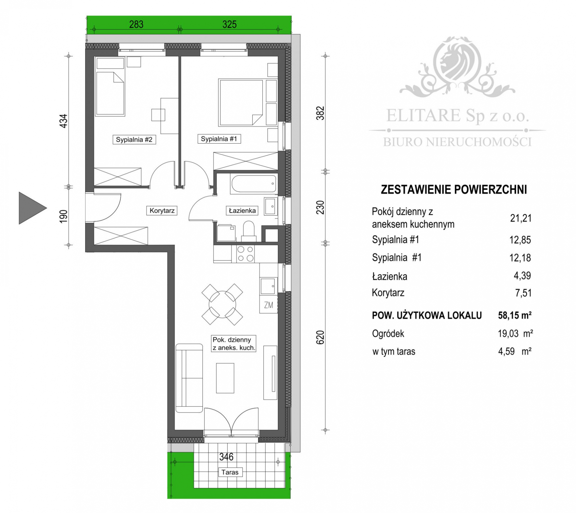 Mieszkanie 3pok, 58,15m2 z tarasem i ogrodem 19,03m2/ Brochów Wrocław Wrocław - zdjęcie 2