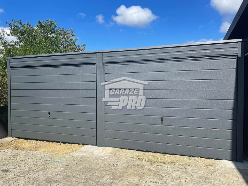 Garaż blaszany 6x6  Brama uchylna x2  antracyt spad w tył GP129 Słupsk - zdjęcie 3