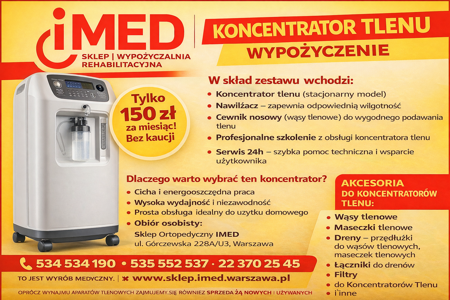 Koncentrator tlenu wynajem Warszawa IMED Bemowo - zdjęcie 1