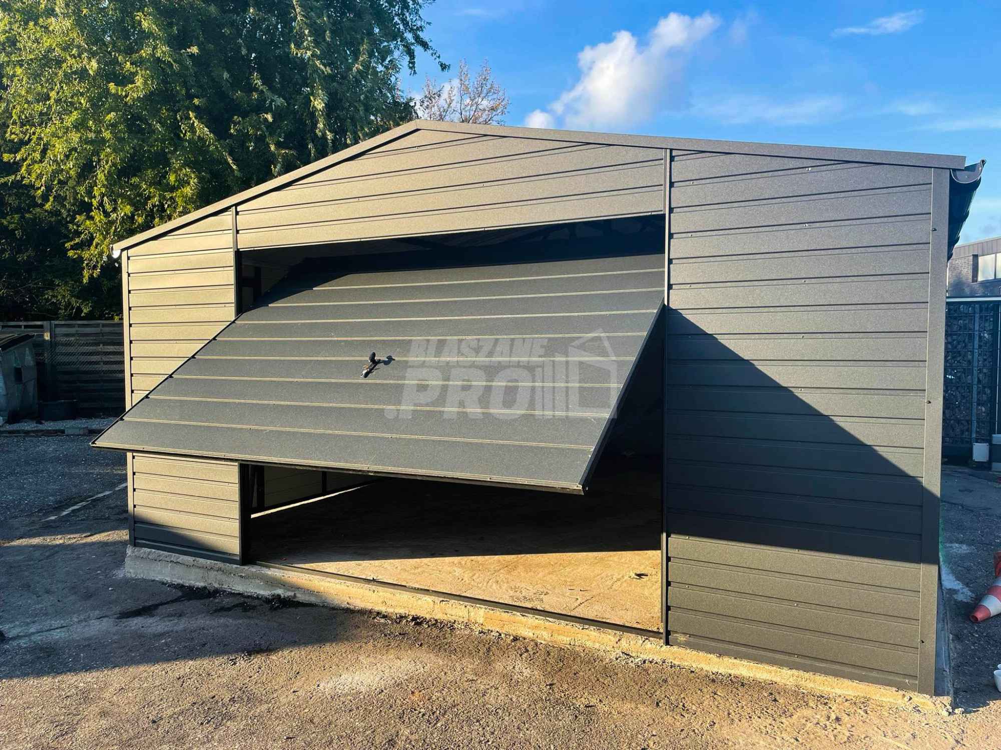 Garaż blaszany 5x7 Brama + drzwi  Antracyt  Dach dwuspadowy GP106 Rawa Mazowiecka - zdjęcie 5