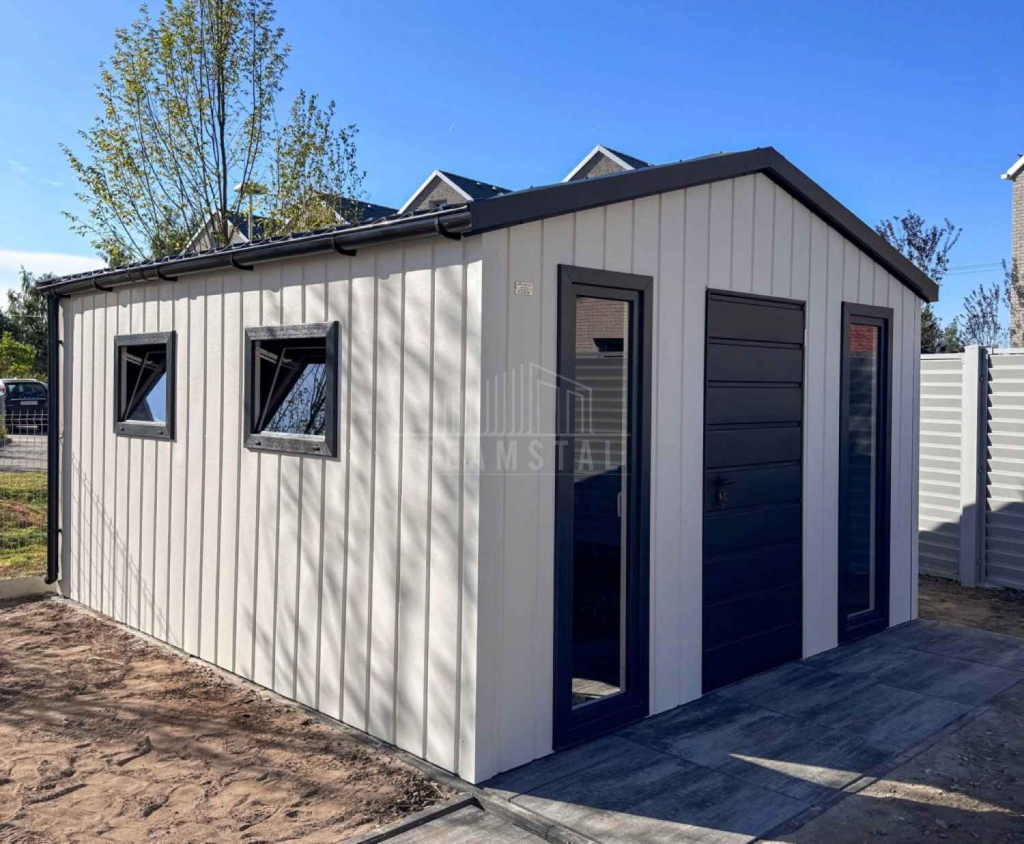 Domek ogrodowy 3x4 drzwi 4 x okno blachodachówka rynny dach TS1231 Września - zdjęcie 2
