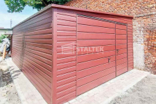 Garaż Blaszany 4,5x7m Brama uchylna - Ciemny Brąz - Dach  ST140 Elbląg - zdjęcie 6