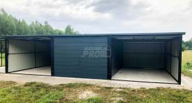 Garaż blaszany 9x5 wiata 3x5 Brama uchylna Antracyt spad w tył GP163 Elbląg - zdjęcie 8