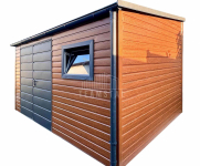Schowek - domek ogrodowy 4x2m  brama dwuskrzydłowa okno  rynna TS1157